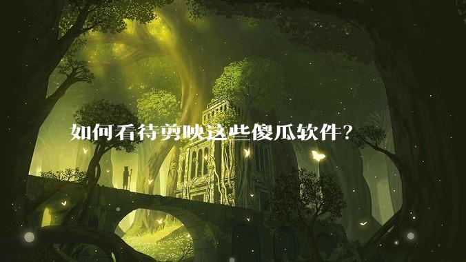 如何看待剪映这些傻瓜软件？